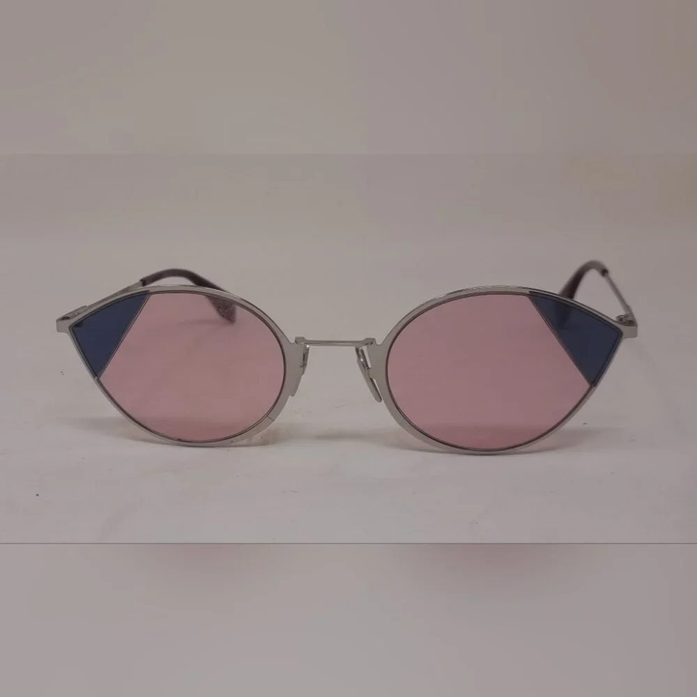 NEW Fendi Women's Sunglasses Cut Eye Rose Silver Cat Eye FF0342/S 51-23-140